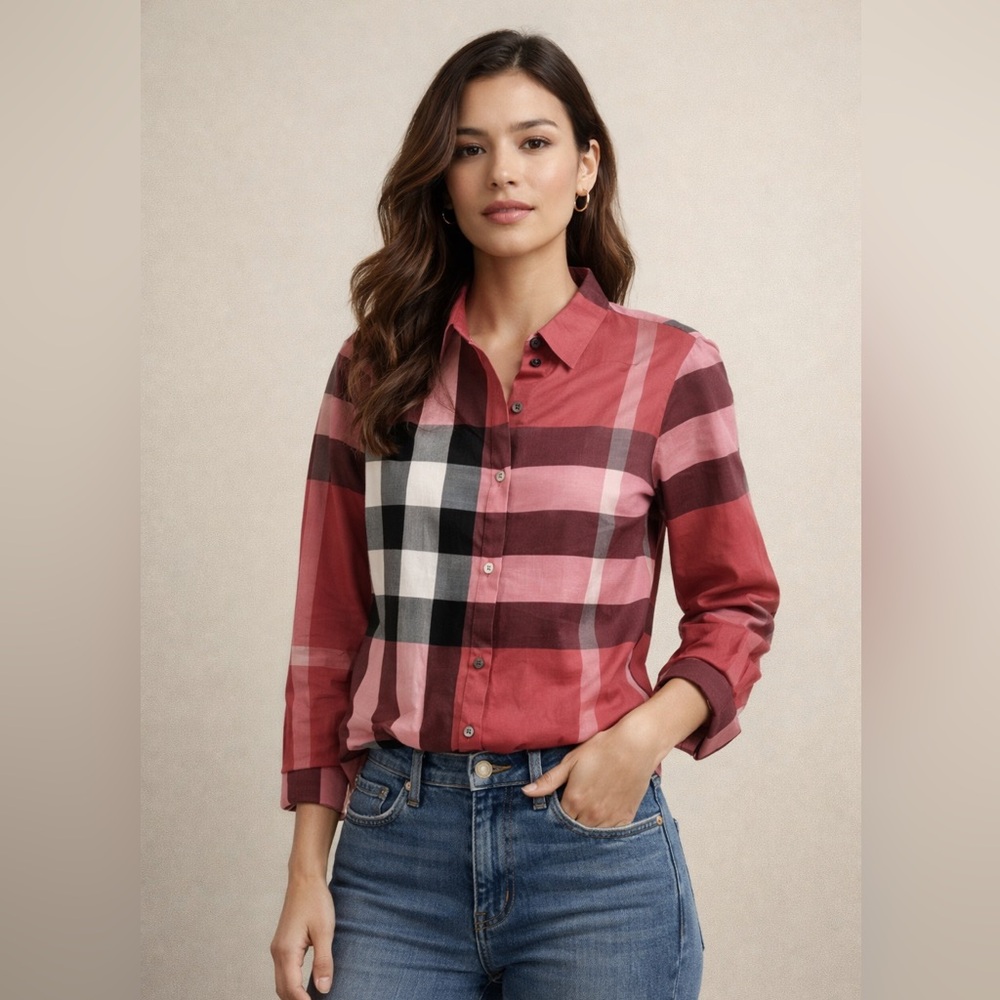 Burberry Classic Check Button-Down Shirt | Like New | Size S